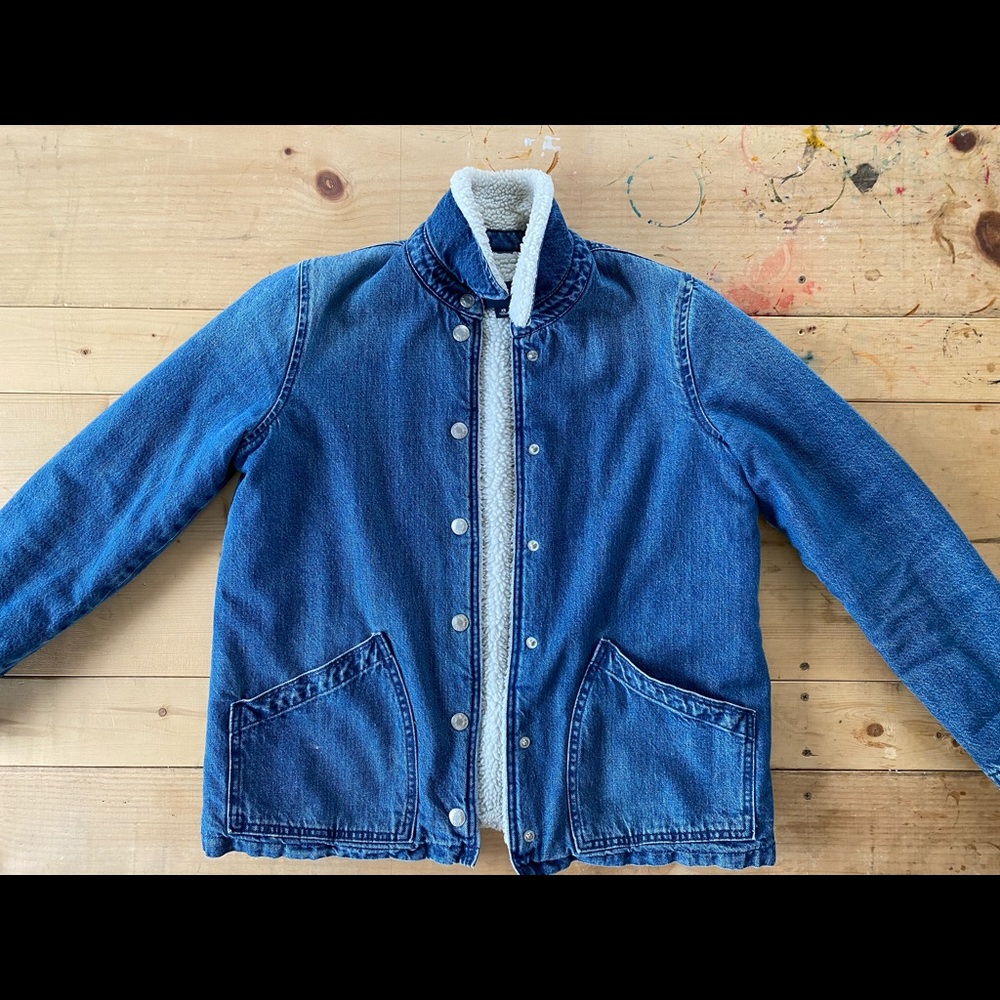 J. crew fleece lined denim chore jacket